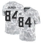 Johmsee MN.Vikings #84 Josh OliverPlayer Arctic Camo Salute To Service Limited Game Stitched Jerseys