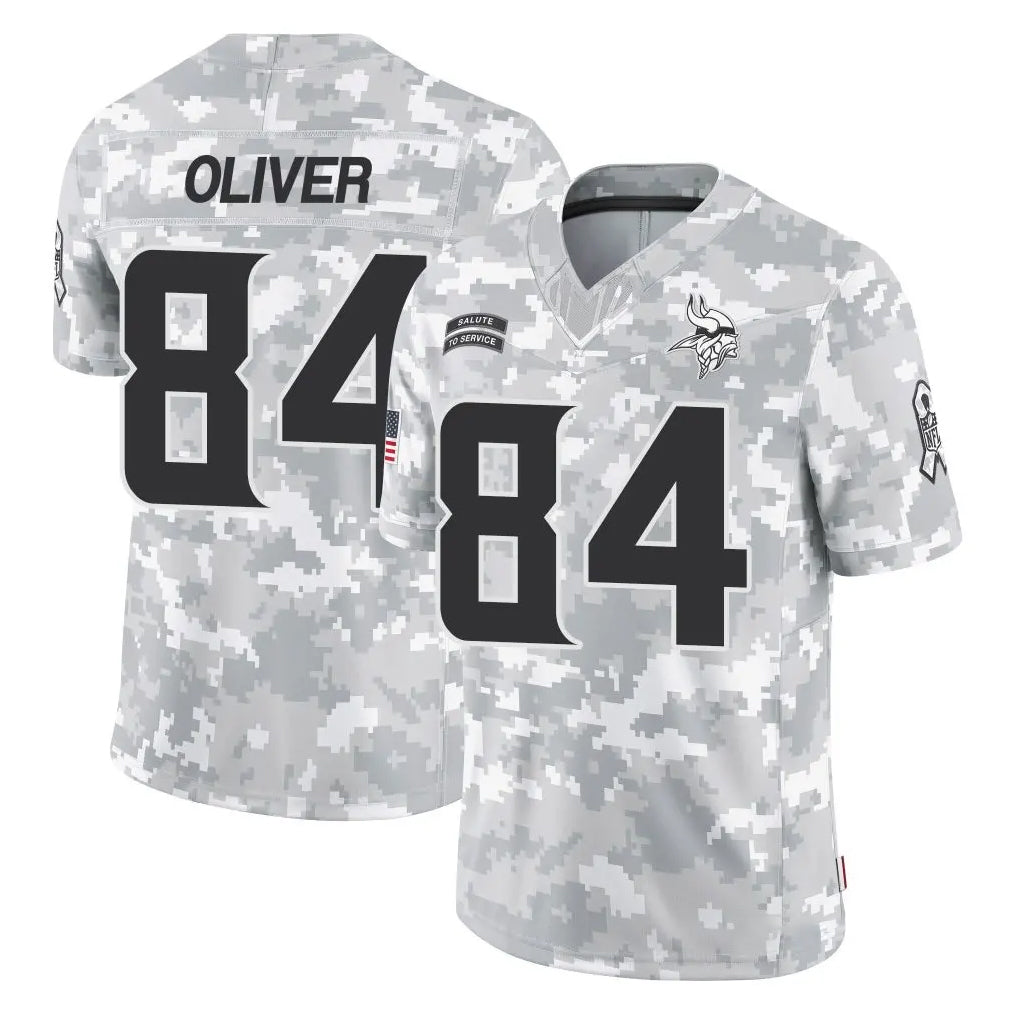 Johmsee MN.Vikings #84 Josh OliverPlayer Arctic Camo Salute To Service Limited Game Stitched Jerseys