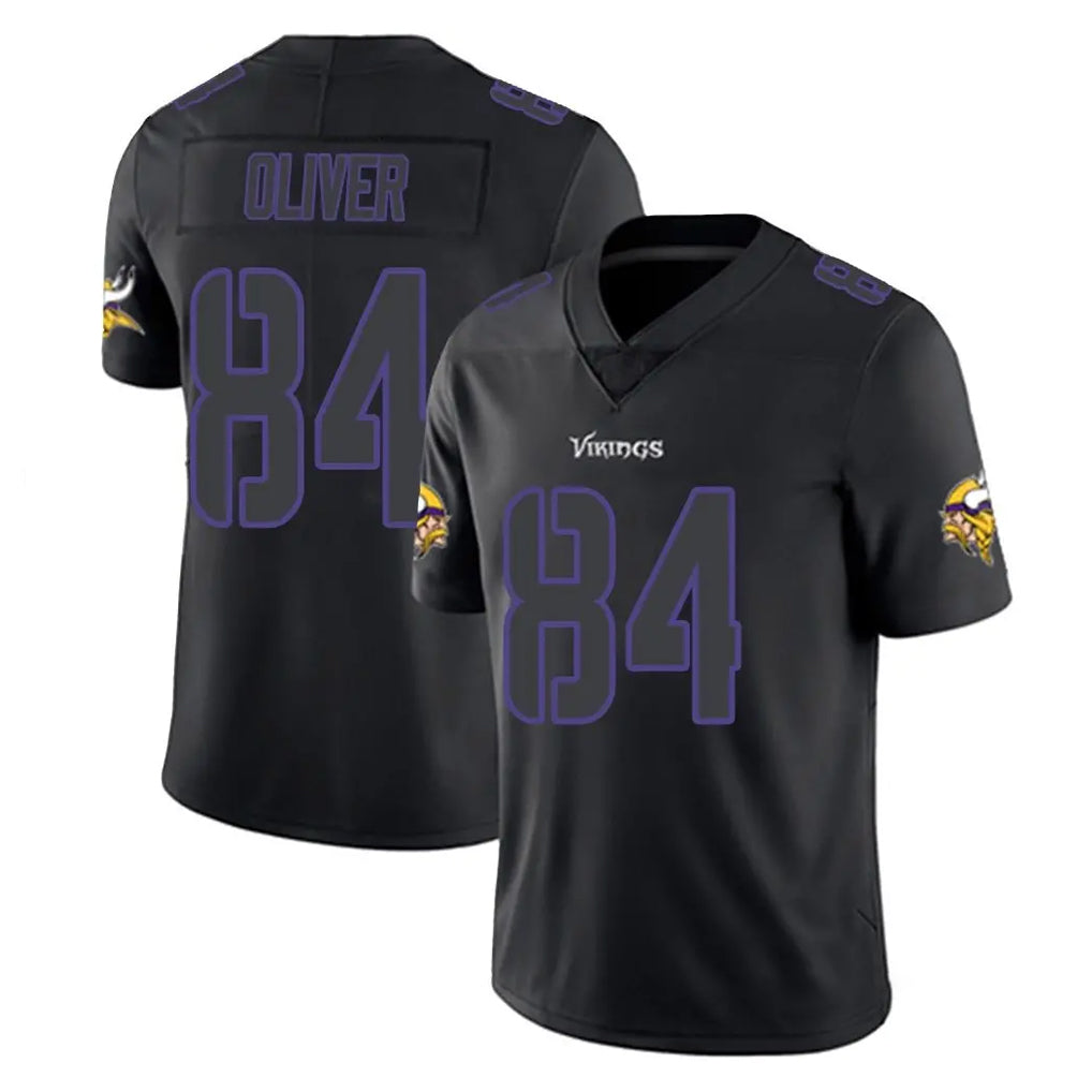 Johmsee MN.Vikings #84 Josh Oliver Player Black Impact LImited Home Game Stitched Jerseys