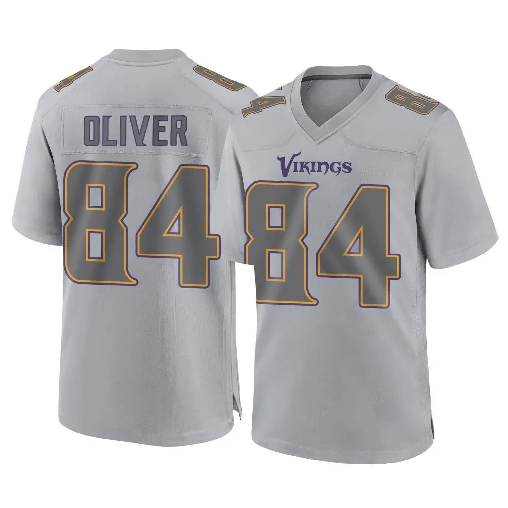 Johmsee MN.Vikings #84 Josh Oliver Player Gray Atmosphere Fashion Home Game Stitched Jerseys