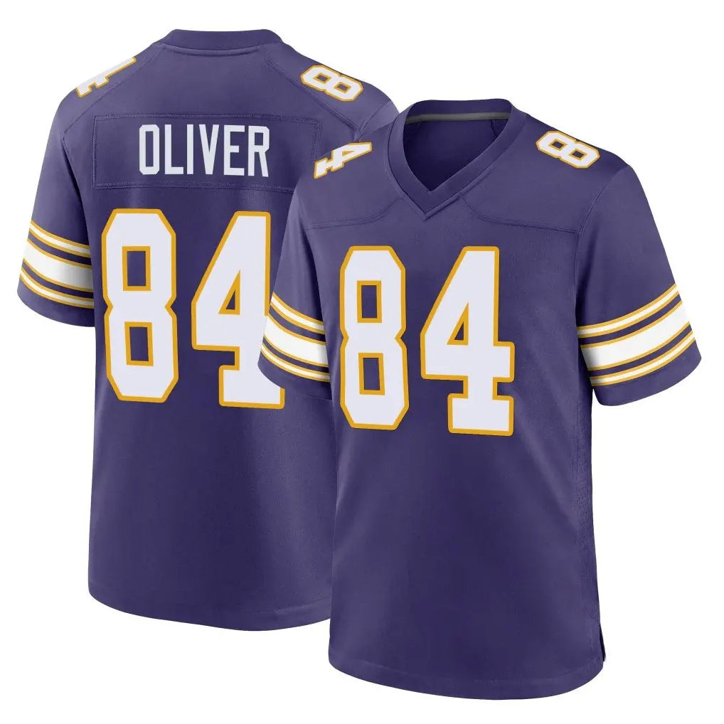 Johmsee MN.Vikings #84 Josh Oliver Player Purple Classic Home Game Stitched Jerseys