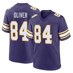 Johmsee MN.Vikings #84 Josh Oliver Player Purple Classic Home Game Stitched Jerseys