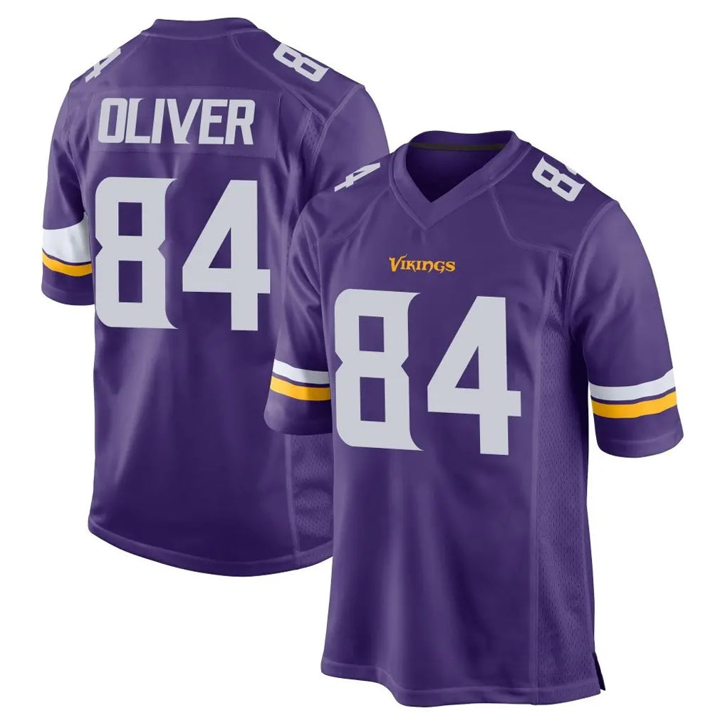 Johmsee MN.Vikings #84 Josh Oliver Player Purple Home Game Stitched Jerseys