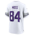 Johmsee MN.Vikings #84 Randy Moss White Alternate Retired Player Game Jersey American Stitched Jersey