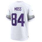Johmsee MN.Vikings #84 Randy Moss White Alternate Retired Player Game Jersey American Stitched Jersey