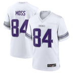 Johmsee MN.Vikings #84 Randy Moss White Alternate Retired Player Game American Stitched Jerseys