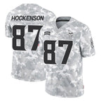 Johmsee MN.Vikings #87 T.J. Hockenson Player Arctic Camo Salute To Service Limited Game Stitched Jerseys