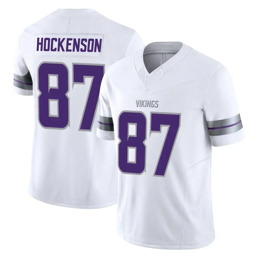 Johmsee MN.Vikings #87 T.J. Hockenson Player White Limited Alternate Vapor F.U.S.E. Home Game Stitched Jerseys