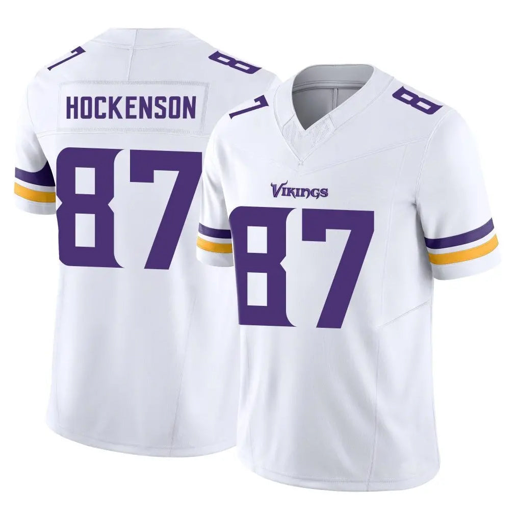 Johmsee MN.Vikings #87 T.J. Hockenson Player White Limited Vapor F.U.S.E. Home Game Stitched Jerseys