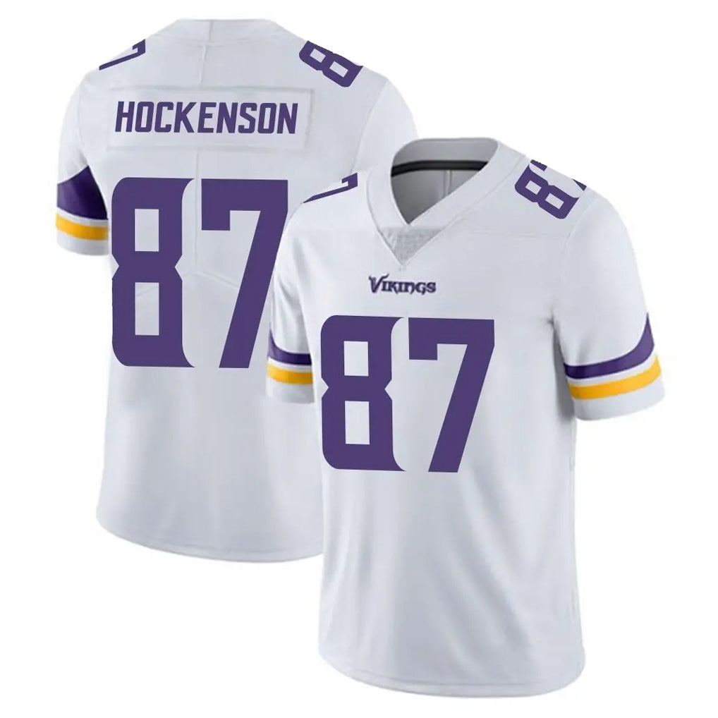 Johmsee MN.Vikings #87 T.J. Hockenson Player White Limited Vapor Untouchable Home Game Stitched Jerseys