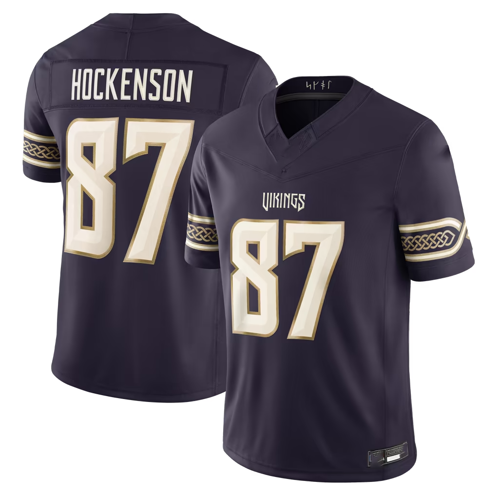 Johmsee MN.Vikings #87 T.J. Hockenson Purple 2026 Rivalries Collection Limited Stitched Jerseys