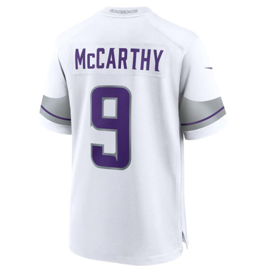Johmsee MN.Vikings #9 J.J. McCarthy White Alternate Game Player Jersey American Stitched Jersey