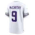 Johmsee MN.Vikings #9 J.J. McCarthy White Alternate Game Player Jersey American Stitched Jersey