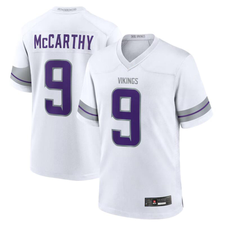 Johmsee MN.Vikings #9 J.J. McCarthy White Alternate Game Player American Stitched Jerseys