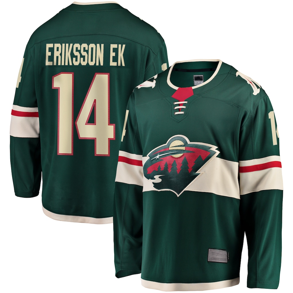 Johmsee M.Wild #14 Joel Eriksson Ek Green Breakaway Jerseys
