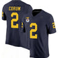 M.Wolverines #2 Blake Corum 2023 F.U.S.E. Navy Blue Rose Bowl Patch Stitched Jersey College Jerseys