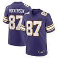 Johmsee MN.Vikings Secondary Alternate Game Football Jerseys - Purple - #87 T.J. Hockenson Player Stitched Jerseys