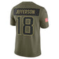 MN.Vikings #18 Justin Jefferson Olive 2025 Salute to Service Limited Stitched American Football Jerseys