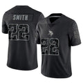 Johmsee MN.Vikings #22 Harrison Smith Player Black REFLECTIVE Limited Stitched Jerseys