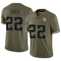 Johmsee MN.Vikings #22 Harrison Smith Player Salute To Service Limited Olive Stitched Jerseys