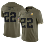 Johmsee MN.Vikings #22 Harrison Smith Player Salute To Service Limited Olive Stitched Jerseys