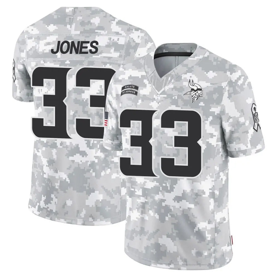 Johmsee MN.Vikings #33 Aaron Jones Player Arctic Camo Salute to Service Limited Stitched Jerseys