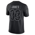 Johmsee MN.Vikings #33 Aaron Jones Player Black REFLECTIVE Limited Stitched Jerseys