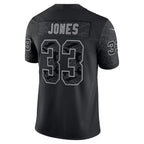 Johmsee MN.Vikings #33 Aaron Jones Player Black REFLECTIVE Limited Stitched Jerseys