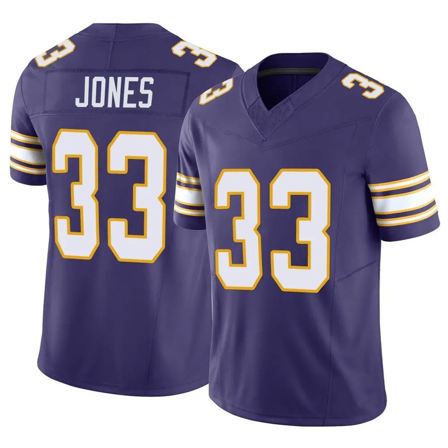 Johmsee MN.Vikings #33 Aaron Jones Player Purple Classic Vapor F.U.S.E. Limited Stitched Jerseys