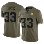 Johmsee MN.Vikings #33 Aaron Jones Player Salute To Service Limited Olive Stitched Jerseys