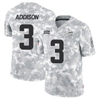 Johmsee MN.Vikings #3 Jordan Addison Player Arctic Camo Salute to Service Limited Stitched Jerseys