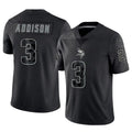 Johmsee MN.Vikings #3 Jordan Addison Player Black REFLECTIVE Limited Stitched Jerseys