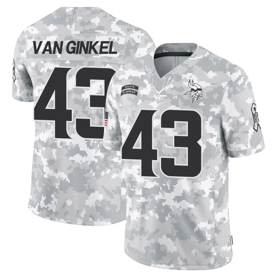 JohmseeMN.Vikings #43 Andrew Van Ginkel Player Arctic Camo Salute to Service Limited Stitched Jerseys