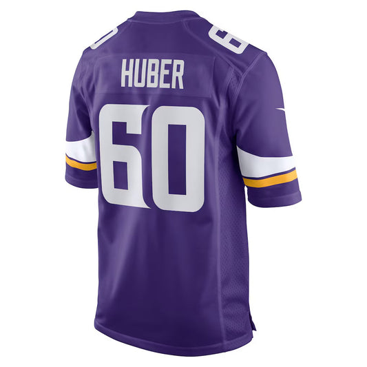 MN.Vikings #60 Joe Huber Purple Team Game Stitched American Football Jerseys