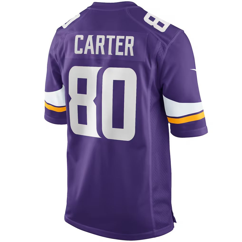 Johmsee MN.Vikings #80 Cris Carter Purple Game Retired Player Stitched Jerseys