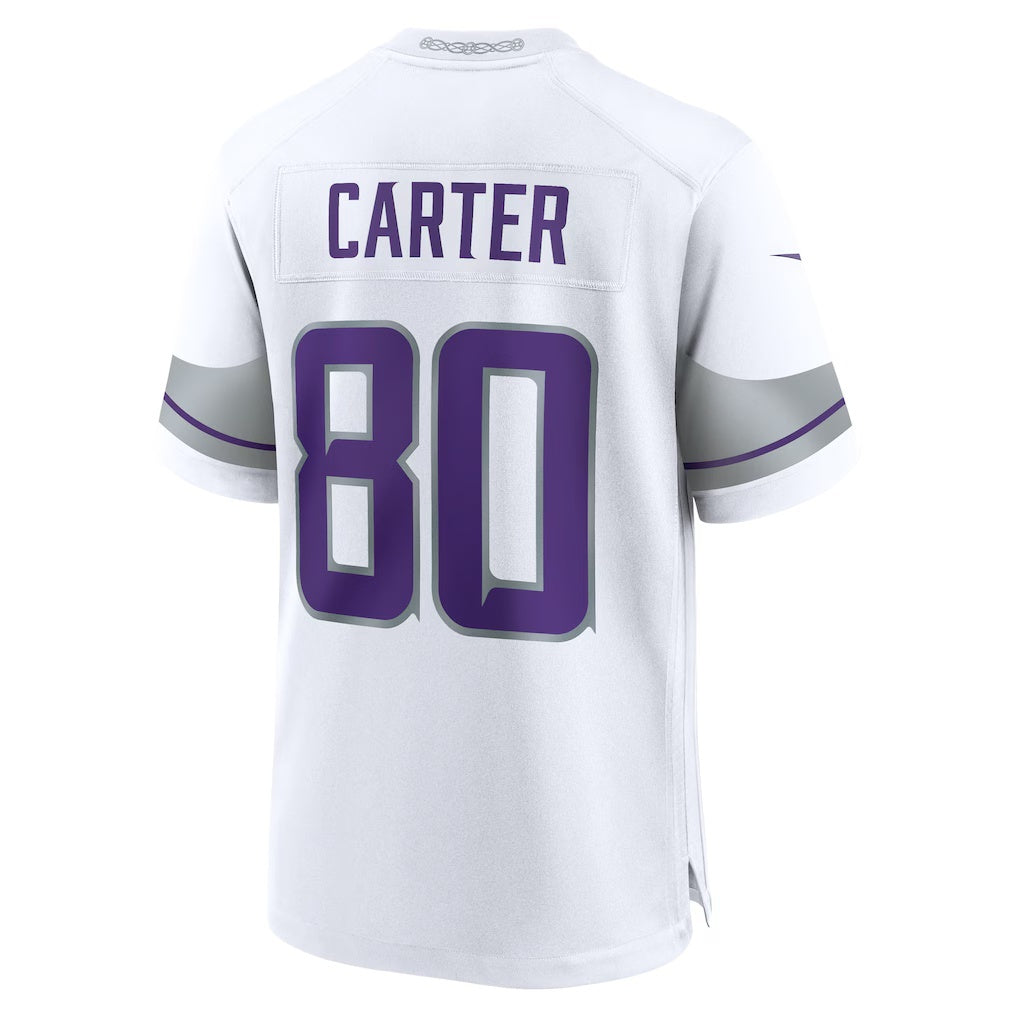 Johmsee MN.Vikings #80 Cris Carter White Alternate Retired Player Game Stitched Jerseys