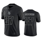 Johmsee MN.Vikings #87 T.J. Hockenson Player Black REFLECTIVE Limited Stitched Jerseys