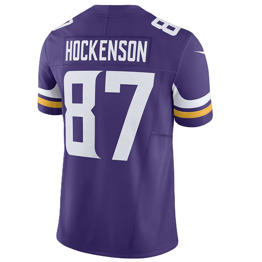 Johmsee MN.Vikings #87 T.J. Hockenson Player Purple Vapor F.U.S.E. Limited Stitched Jerseys