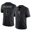 Johmsee MN.Vikings #9 J.J. McCarthy Player Black REFLECTIVE Limited Stitched Jerseys
