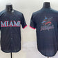 Miami Marlins Team Big Logo Black 2025 City Connect Limited Stitched Baseball Jersey
