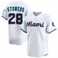 Miami Marlins #28 Kyle Stowers White 2024 Home Limited Stitched Baseball Jersey