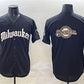 Milwaukee Brewers Team Big Logo Black 'Gothic 414 Shadows Edition' Vapor Premier Limited Stitched Baseball Jersey