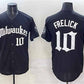 Milwaukee Brewers #10 Sal Frelick Black 'Gothic 414 Shadows Edition' Vapor Premier Limited Stitched Baseball Jersey
