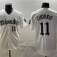 Milwaukee Brewers #11 Jackson Chourio White 'Gothic 414 Shadows Edition' Vapor Premier Limited Stitched Baseball Jersey
