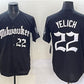 Milwaukee Brewers #22 Christian Yelich Black 'Gothic 414 Shadows Edition' Vapor Premier Limited Stitched Baseball Jersey