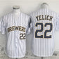 Milwaukee Brewers #22 Christian Yelich White Alternate Limited Stitched Baseball Jersey