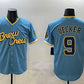 Milwaukee Brewers #9 Bob Uecker Powder Blue City Connect With Patch Cool Base Stitched Baseball Jersey