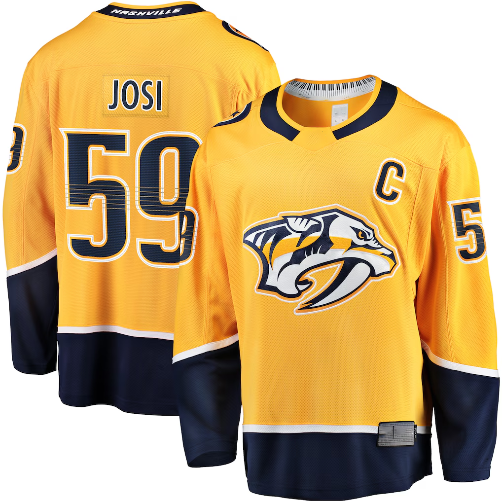 Johmsee N.Predators #59 Roman Josi Gold Home Breakaway Jerseys