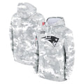 Johmsee NE.Patriots Arctic Camo Salute to Service Pullover Hoodies Limited Game Blank Player Stitched Jerseys