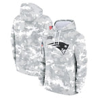 Johmsee NE.Patriots Arctic Camo Salute to Service Pullover Hoodies Limited Game Blank Player Stitched Jerseys